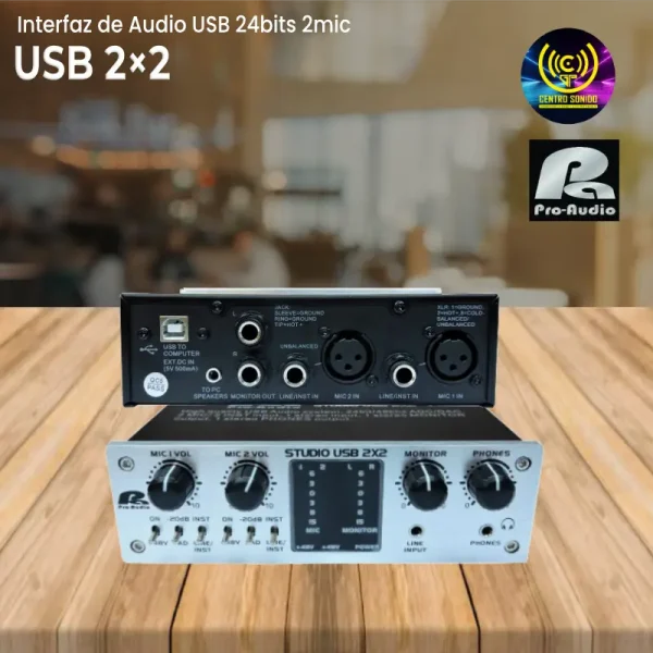 interfaz de audio studio usb 2×2 pa pro audio 24bits 2mic interfaz de audio studio usb 2×2 pa pro audio 24bits 2mic