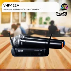 micrófono inalámbrico de mano doble vhf 122m prodj