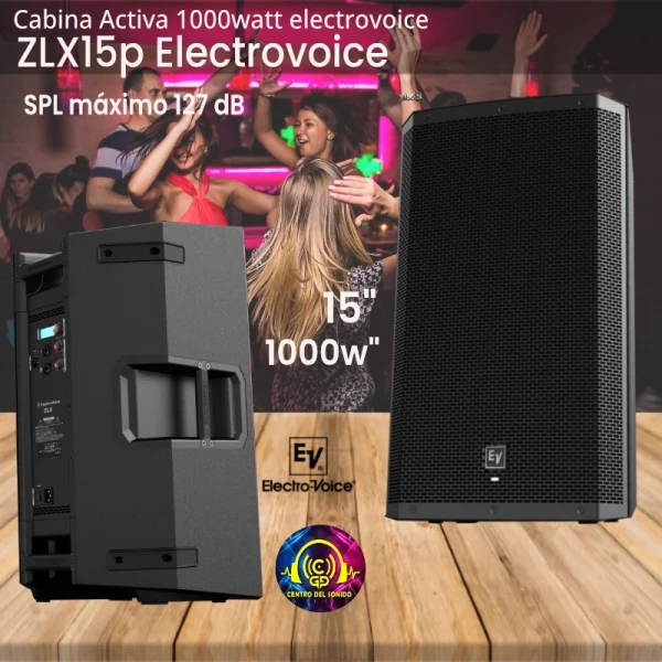 zlx15p cabina activa 1000 watt electrovoice electro voice zlx15p g2 altavoz alimentado