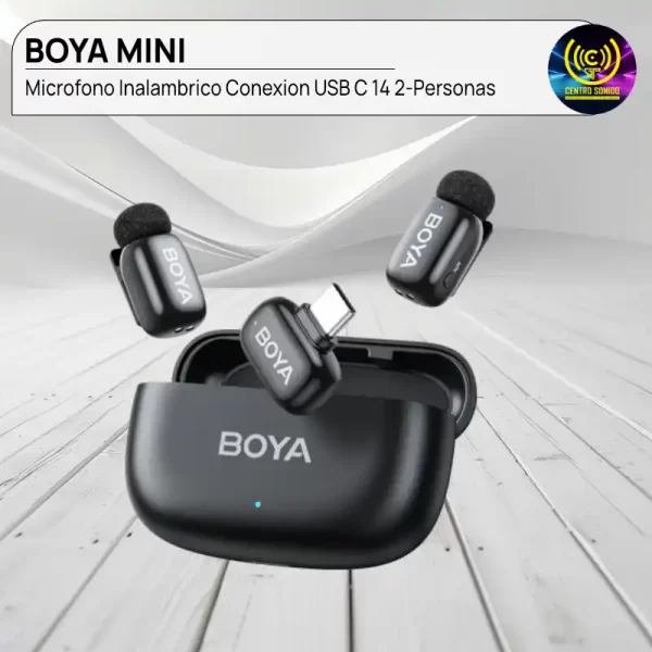 microfono inalambrico conexion usb c boya mini 14 2 personas microfono inalambrico conexion usb c boya mini 14 2 personas