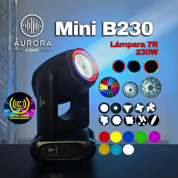 cabeza móvil mini b230 7r aurora cabeza móvil mini b230 7r aurora
