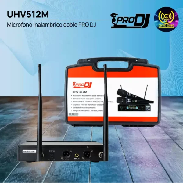 microfono inalambrico doble pro dj uhv512m microfono inalambrico doble pro dj uhv512m