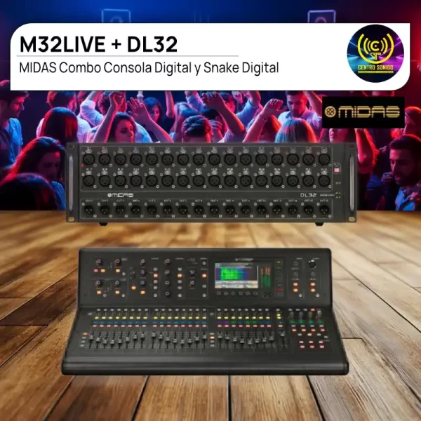 midas combo m32live + dl32 consola digital y snake digital midas combo m32live + dl32 consola digital y snake digital