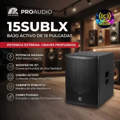 pro audio 15sublx bajo activo de 15 pulgadas