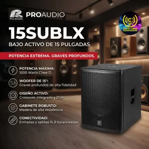 pro audio 15sublx bajo activo de 15 pulgadas