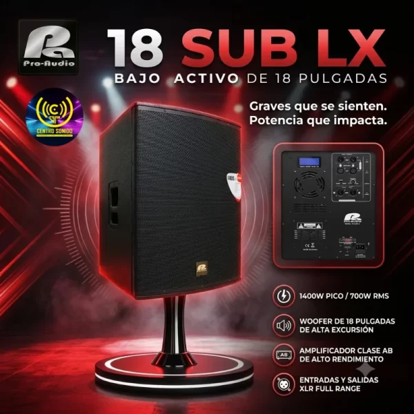 pro audio 18 sublx bajo activo de 18 pulgadas pro audio 18 sublx bajo activo de 18 pulgadas