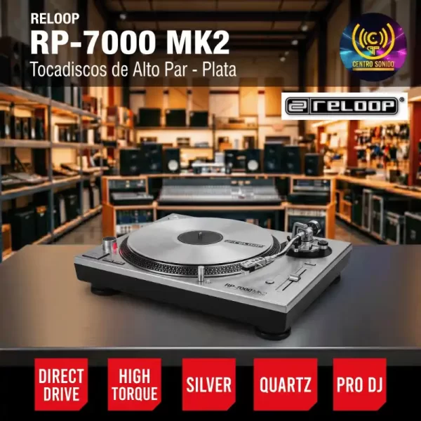 tocadiscos de alto par de accionamiento directo reloop rp 7000 mk2 plata tocadiscos de alto par de accionamiento directo reloop rp 7000 mk2 plata