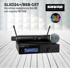 microfono inalambrico shure slxd24+/b58 g57 con capsula beta58