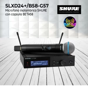 microfono inalambrico shure slxd24+/b58 g57 con capsula beta58