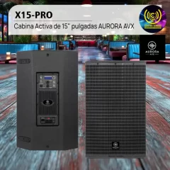 cabina activa de 15" pulgadas aurora avx x15 pro