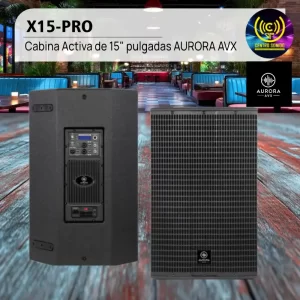 cabina activa de 15" pulgadas aurora avx x15 pro