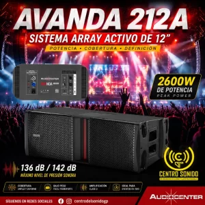 avanda 212a audiocenter line array activo 12″ 136db 2600w