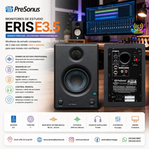 monitores de estudio eris e3.5 presonus monitores de estudio eris e3.5 presonus