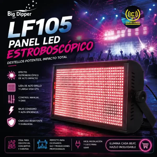 panel led estroboscópico big dipper lf105