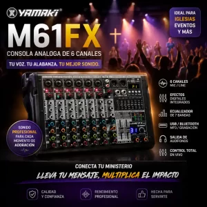 yamaki m61fx consola analoga de 6 canales
