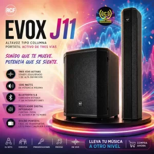 evox j11 altavoz tipo columna portàtil activo de tres vìas