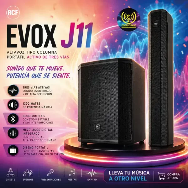 evox j11 altavoz tipo columna portàtil activo de tres vìas evox j11 altavoz tipo columna portàtil activo de tres vìas