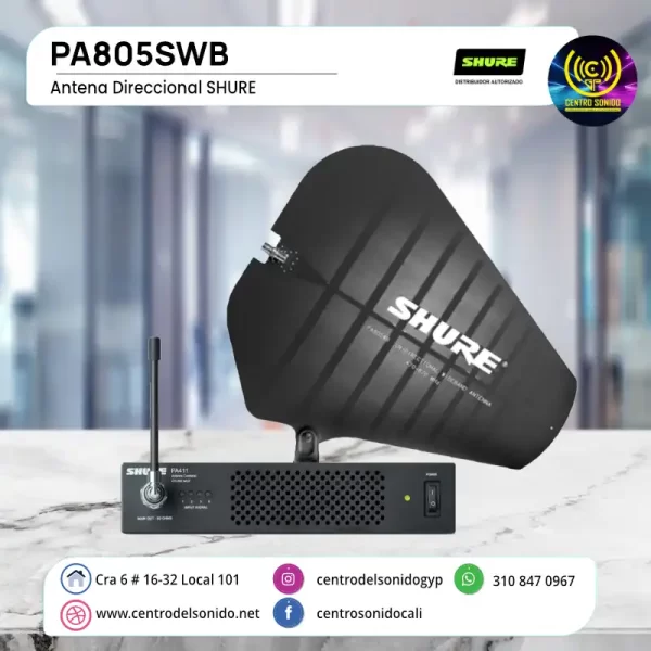 antena direccional shure pa805swb antena direccional shure pa805swb
