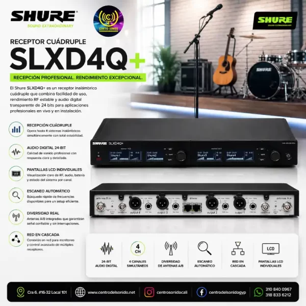 shure slxd4q += 57 receptor cuadruple shure slxd4q += 57 receptor cuadruple