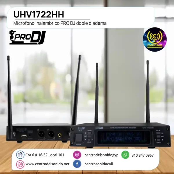 microfono inalambrico pro dj uhv1722hh doble diadema microfono inalambrico pro dj uhv1722hh doble diadema