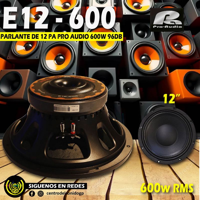 e12 600 parlante de 12 pa pro audio 600w 96db e12 600 parlante de 12 pa pro audio 600w 96db