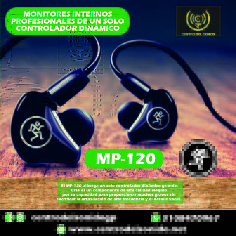 audífonos mackie mp 120 in ear driver dinamico audífonos mackie mp 120 in ear driver dinamico