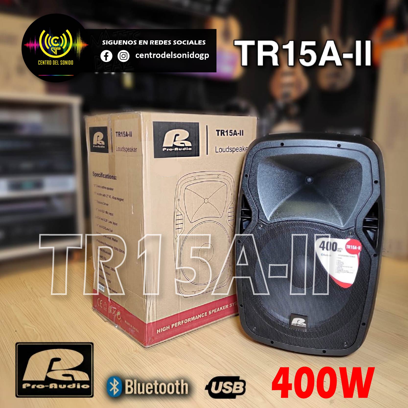 tr15a ii cabina activa pa pro audio 15″ 400w mp3 bluetooth tr15a ii cabina activa pa pro audio 15″ 400w mp3 bluetooth