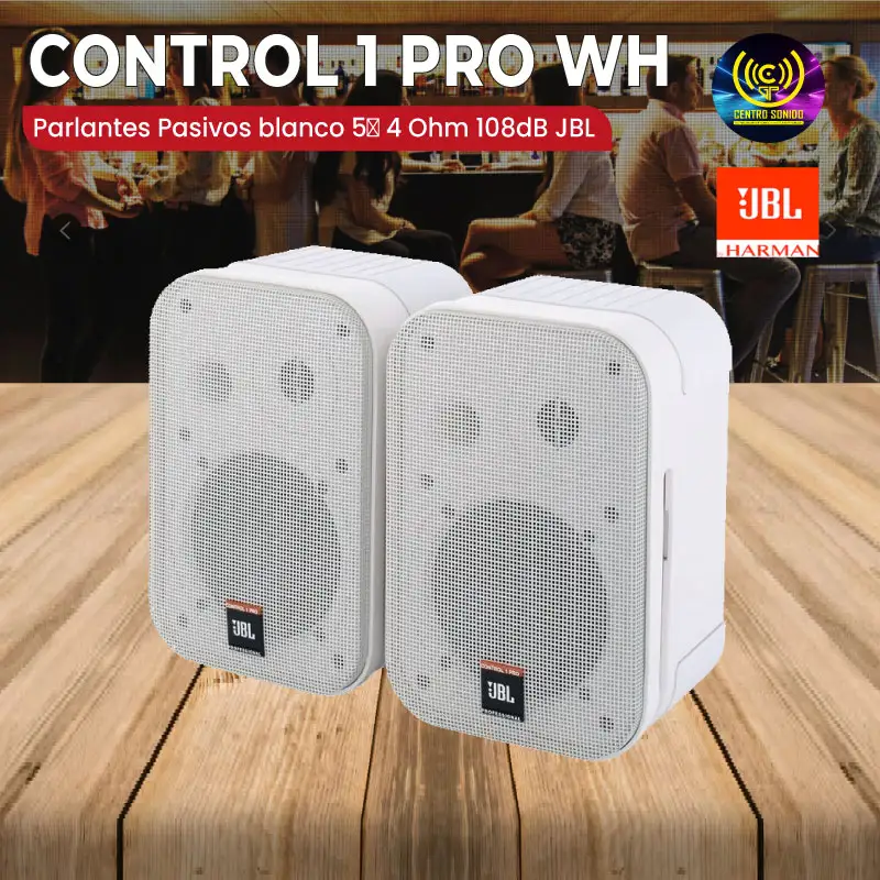 parlantes pasivos blanco 5″ 4 ohm 108db jbl control 1 pro wh (par) parlantes pasivos blanco 5″ 4 ohm 108db jbl control 1 pro wh (par)