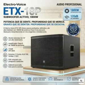 bajo activo etx18p electrovoice 1800watt