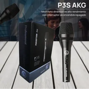 akg p3s micrófono dinámico de alto rendimiento con interruptor de encendido/apagado