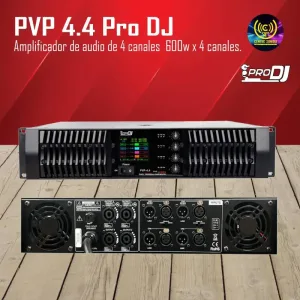 pvp 4.4 pro dj amplificador de audio de 4 canales 600w x 4 canales.