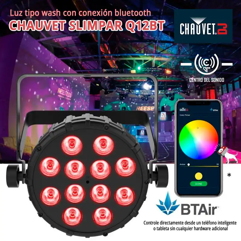 luz tipo wash con conexión bluetooth chauvet slimpar q12bt luz tipo wash con conexión bluetooth chauvet slimpar q12bt