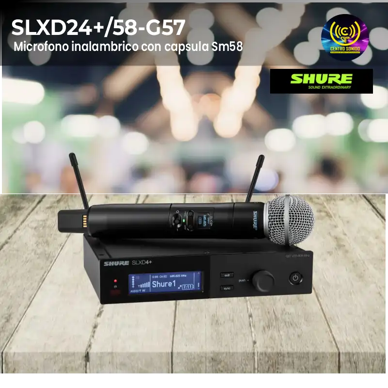 microfono inalambrico con capsula sm58 shure slxd24+/58 g57 microfono inalambrico con capsula sm58 shure slxd24+/58 g57