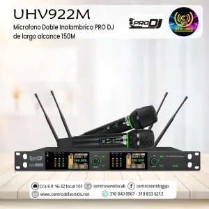 microfono doble inalambrico pro dj uhv922m de largo alcance 150m