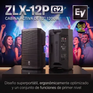 cabina activa de 12" electrovoice zlx12pg2 1200 watts